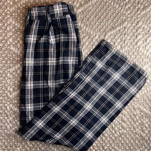 Forever21 Women’s Plaid Cargo High-Waist Straight Leg Pants With Pockets